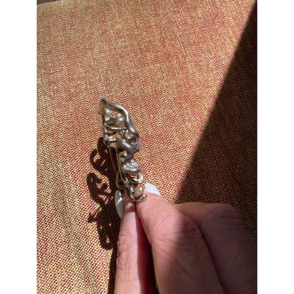 Vintage Abstract Brutalist 925 Unsigned Brooch with Freshwater Pearls - Picture 8 of 8